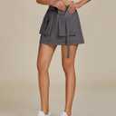 luvamia Skorts for Woman High Waisted Cargo Pocket Elastic Waist Fast Dry Casual Hiking Tennis Sports Skirts with Shorts (Gray, S)