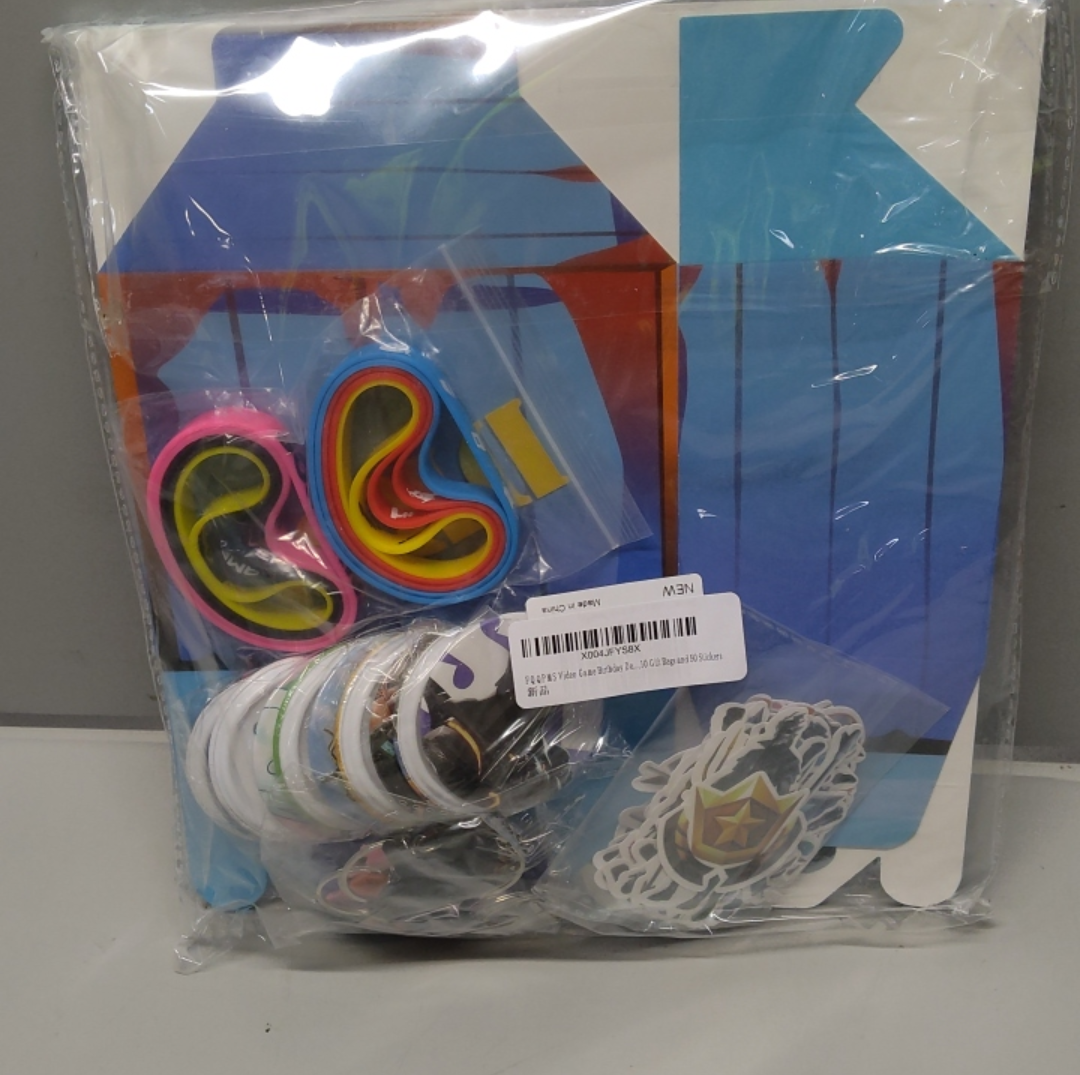 Gaming Party Supplies Set - 64 Pack Video Game Birthday gifts set, 10 Gaming Themed Gift Boxes, 10 Bookmarks, 10 Badges, 10 Bracelets & 24 Stickers Decoration Gaming Party Supplies Set - 64 Pack Video Game Birthday gifts set, 10 Gaming Themed Gift Boxes, 10 Bookmarks, 10 Badges, 10 Bracelets & 24 Stickers Decoration