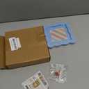 4x6 Picture Frame with Mat for 3.5x5, Wavy Edge Wooden Real Glass Photo Frame for Tabletop and Wall Hanging, Blue, 1 Pack