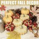 23Pcs Fake Pumpkins Fall Thanksgiving Decorations,Plastic Pumpkins with Acorns,Maple Leaves,Pine cones,Berries, Artificial Mini Pumpkin Decorating Harvest Home Decor Centerpiece Table Decorations
