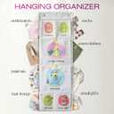 Room Hanging Storage Organizer, Fun & Colorful Storage & Organization for Clothes, Toys, & More. Wall & Door Attachable, Water-Resistant, Ideal for Kids' Room, Locker Kindergarten or Playroom (Gray) (Grey)