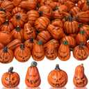 Vertintong 80 Pcs Halloween Miniature Pumpkin Figurines Mini Resin Fake Pumpkin Creepy Craft for Halloween Village Doll House DIY Fairy House Accessories Party Favor Gift Vase Bowl Filler