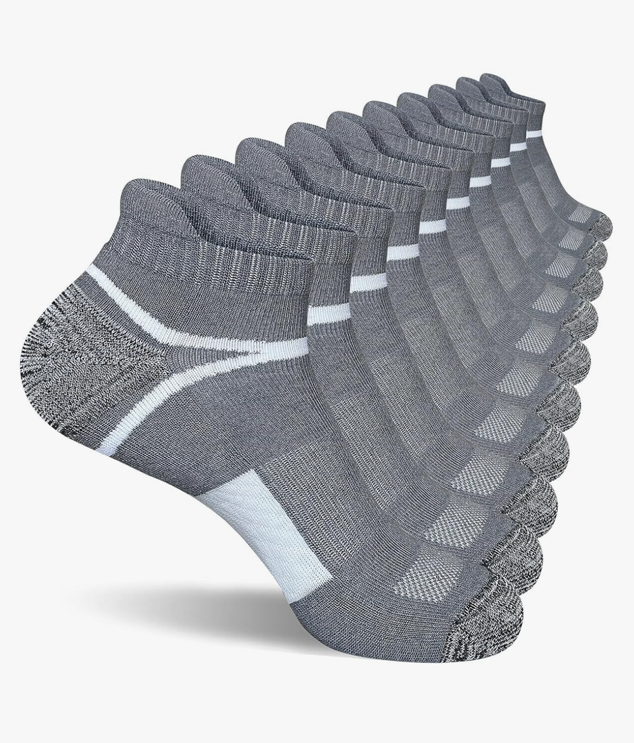 Men's Athletic Cushioned Ankle Socks Comfort Wicking Anti-Blister Running Sock 5 Pairs