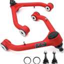 2-4 Lift Front Upper Control Arms for 1999-2006 Chevy Silverado 1500 GMC Sierra 1500 & Yukon, 2002-2006 Cadillac Escalade ESV/EXT & Avalanche 1500, 2 Replacement Ball Joints, Wrinkle Red