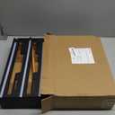 Allinside Magnetic Plastic Wrap Dispenser with Cutter, 3 in 1 Refrigerator Bamboo Wood Organizer for Tin Foil, Baking, Wax Paper Holder Kitchen Storage Box Compatible with 12.9" Roll, Black (3 Layer)