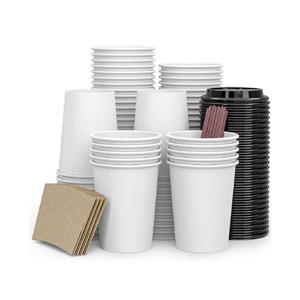 To Go Disposable Paper Coffee Cups,120 Pack with Lids,Sleeves,Straws,Hot/Cold Beverage Drinking Cup for Water,Juice,Coffee or Tea,Suitable for Home,Shops Cafes, 12 oz