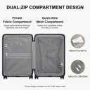 LEVEL8 Hard Shell Carry on Luggage Airline Approved, Carry-on Suitcases with Wheels, Lightweight Luminous Textured Hardside Travel Bag with Tsa Lock, 20 Inch, Black