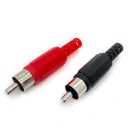 2 x 10PCS Solder RCA Plug Male Audio Video Adapter Connector Professional Red Black Plastic Handle RCA Female Socket Audio Video Soldering Type (5Red 5Black Male)