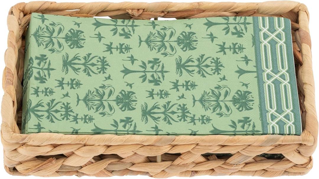 Karma, Woven Napkin Holder with Paper Napkin Set, Thistle (One Size)
