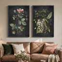 Large Framed Vintage Floral Botanical Wall Art for Living room, 24x36 Inch