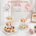 12Pcs Dessert Table Display Set, Cupcake Stand, 3-Tier Cup Cake Tower Stands & 2-Tiered Cake Holder, Treat Food Platters Serving Trays for Tea Party, Baby Shower, Bridal, Wedding, Birthday, Plastic