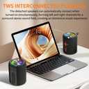 2 in 1 Magnetic Dual Splittable Bluetooth Speaker, IPX6 Waterproof Split Portable Wireless Speaker with 20W Loud Stereo Sound, Bluetooth V5.3, 24H Playtime, Multiple pairing for Home, Outdoor or Travel