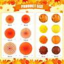 28 Pcs Thanksgiving Party Decoration Include Friends Giving Banner Autumn Paper Lanterns Pom Pom Hanging Fans Bunting Garland Swirl Streamers for Fall Harvest Birthday