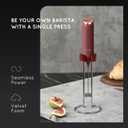 Flendy Rechargeable Milk Frother Handheld, Coffee Frother Handheld with USB-C Charging Stand, Electric Drink Mixer Handheld, Mini Electric Whisk Frother for Coffee, Matcha, etc