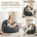 HUGHEAVEN Max Giant Bean Bag Chair, Oversized Bean Bag Sofa for Adults & Teens, Ultra-Soft Comfy Fluffy Floor Lounge Chair with Armrests, Large Bean Bag Couch for Gaming, Reading & Relaxing