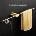 Balance Towel Bar Single Base Brass Towel Rack Adjustable Left and Right Wall Mounted Bathroom Towel Holder 20 inch Brushed Gold