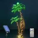 LIGHTSHARE Gorgeous Artificial Lighted Solar Palm Tree 4FT&6FT Office Decor, 184LED for Outside Patio Home Party Garden Nativity
