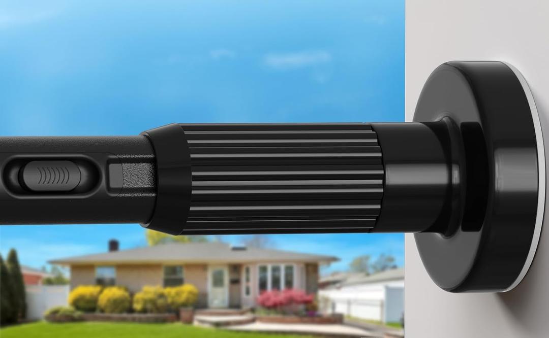 Extra Long Tension Rod 41-125inch Heavy Duty Tension Curtain Rods no Drilling Outdoor Curtain Rod for Patio,Windows,Shower,Doorway,Black Spring Rods Diameter 1.26inch