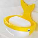 Soap Holder Shower Dish bar Wall Bathroom Shampoo Dishes Caddy Mounted Sponge Adhesive Tray Bath Shelf Draining Dishes Cute Whale Design Bathtub Kitchen Sink jabonera para baoYellow