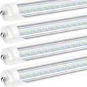 JESLED T8 T10 T12 8FT LED Light Bulbs, Single Pin Fa8 Base, 8 Foot LED Fluorescent Tube Replacement, 50W 6000LM, 5000K Super Bright, V Shape, ETL Listed, Ballast Bypass, Garage Shop Lights (4-Pack)