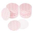 PATIKIL 70mm/2.76" Foam Lid Liner 150pcs Adhesive Round PS Pressure Sensitive Seals, Cap Liners Resistant Tamper for Plastic Glass Jar Bottle Cap Canning Vials Seals Red Text, White