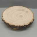 Frcctre 11 Inch Wood Cake Stand, Round Wooden Cupcake Pedestal, Paulownia Woods Slice with Legs, Rustic Cake Holder Wooden Serving Tray Serving Board Display Wood Plant Stand