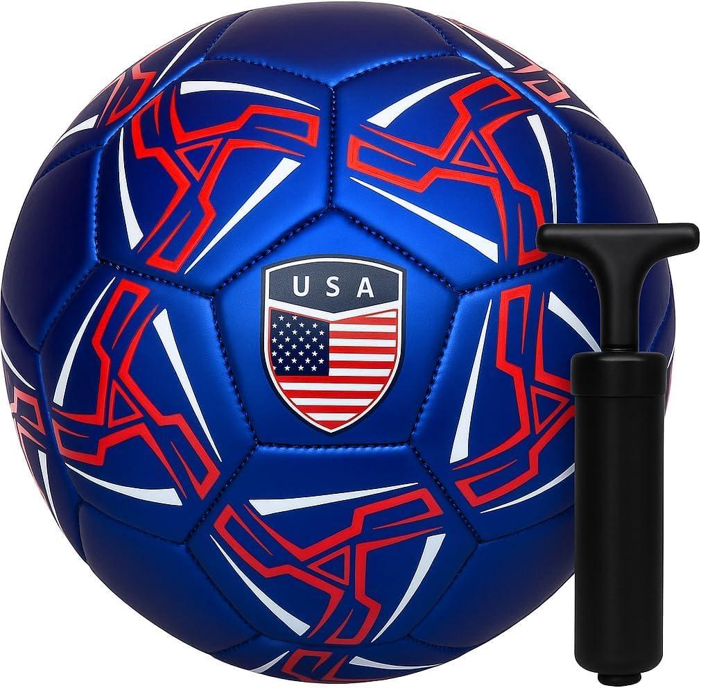 Western Star Soccer Ball USA - Official Match Grade Soccer Balls - Youth & Adult - Attractive and Durable Design - World Cup 5