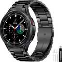 GOLDTOLUCK No Gap Stainless Steel Band Compatible with Samsung Galaxy 7/6/5/4/6 4 Classic/5 Pro  Replacement Men Women Milanese Metal Elegant Casual