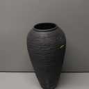 Rustic Farmhouse Flower Vase - 13.4 Inchs Large Black Ceramic Vase, Pampas Grass Vase, Modern Farmhouse Decor Vase for Home Decor, Dining Table, Entryway, Centerpiece, Living Room, Shelf Decorative