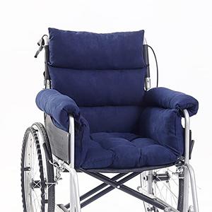Wheelchair Cushions, Pressure Pain Relief Accessories with Armrest Covers, Supports Coccyx & Back, Non-Slip, Fits Wheelchair with 16'' Length Armrest (Navy)