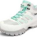 R CORD Hiking Boots Women Waterproof Non-Slip Womens Hiking Boots Ankle Support for Trail Walking Backpacking & Outdoor Adventures All Day (7.5, White)