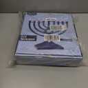 LED Electric Blue Hanukkah Menorah with Special Effects - Battery/USB Powered, Star of David, 4 Lighting/Blinking Modes, Large LED Bulbs, Chanukah Traditional Electric Menorahs - Navy Blue