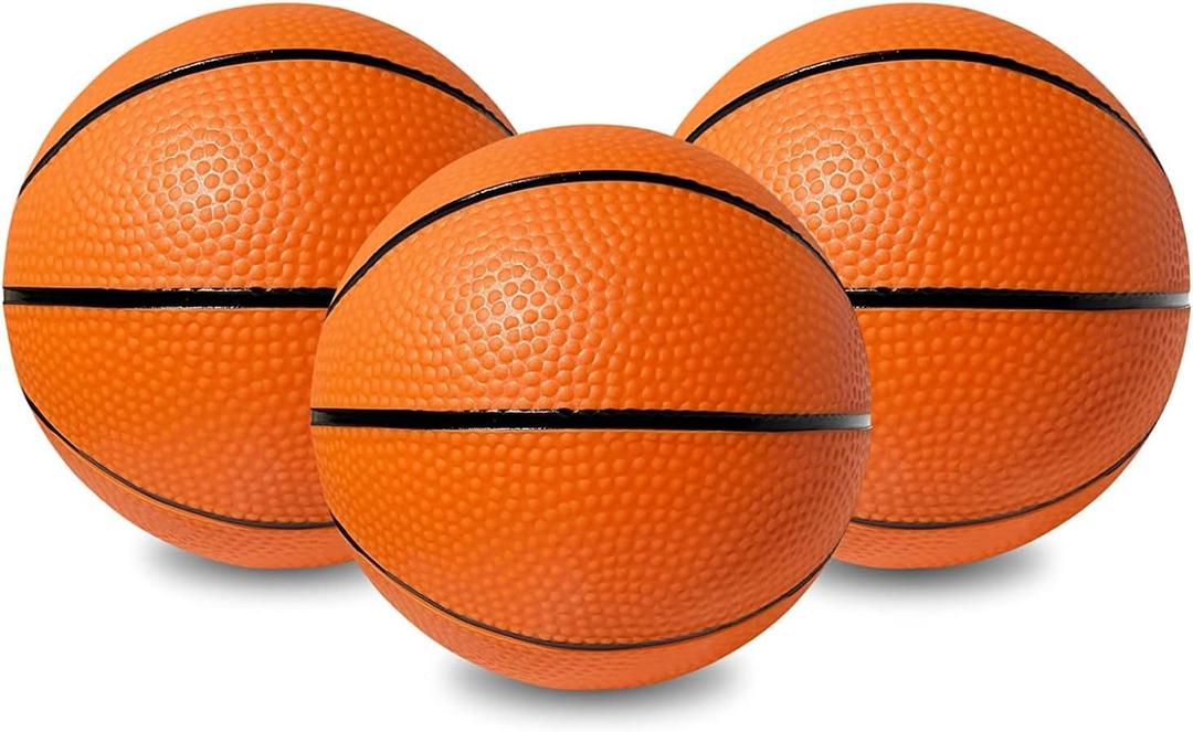 Botabee 5-Inch Mini Basketball Balls Set of 3 - Ideally Sized for Boys, Toddlers, and Mini Hoop Enthusiasts - Versatile for Indoor or Outdoor Play - Exciting Toy for Endless Games - Orange and Black