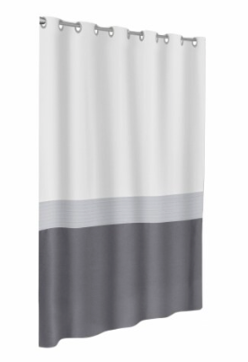 Maytex Mills InstaCurtain Colorblock Stripe Shower Curtain - Gray