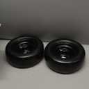 11x4.00-5 Flat Free Lawn Mower Tire and Wheel with Bearing Bore 3/4" or 5/8", 3.4"-4"-4.5"-5" Centered Hub, Smooth Tread Tire for Zero Turn Mowers, 2 Pack