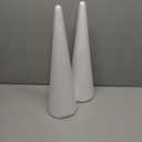 Crafjie Foam Cones for DIY Arts and Crafts (4.65 x 15.7 in, 2 Pack), White Polystyrene Christmas Tree Foam Cones Craft Supplies, for DIY Home Craft Project, Christmas Tree, Table Centerpiece