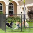 Dog Playpen,32/40/45 Inch Height in Heavy Duty, Folding Indoor Outdoor Anti-Rust Dog Exercise Fence, Portable Pet Playpen with Door for Large Medium Small Dogs and Pet (16 Panels, 32 Inch) Silver