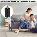 TURSTIN 8 Pack 3 Inch Plastic Furniture Legs with M8 T-Nuts Screws Tapered Sofa Couch and Chair Legs Replacement Furniture Legs for DIY Projects Sofas Coffee Tables Dressers Beds, Black
