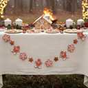 Gingerbread Themed Wreath Banner,Christmas Hanging Decoration,Christmas Colorful Flag Banner,Party Festival Wall Decoration