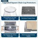 32 Pcs Square Chair Leg Floor Protectors for Hardwood Floors, Silicone Felt Furniture Leg Pads caps Covers, Floor Protectors for Chairs, Anti-Scratch & Noise-Reducing (XL Fits: 1-1/2" to 1-7/8")