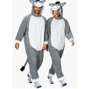 Vavalad Grey Donkey Costume Adult, Womens Onesie Pajamas, Halloween Costume L