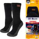 35 BELOW Thermal Insulated 1 or 3 Pk Socks for Men and Women, Designed with Soft Aluminized Loops to Keep Feet Warm and Cozy (Large, 1 Pair (Black))