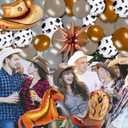 Hungdao Western Theme Party Balloons Large Horse Cowgirl Balloon for Birthday Party, Rodeo Wild West Theme Decoration, Baby Shower, Bachelorette Supplies(Cowgirl,Orange)