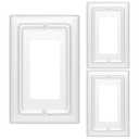 Monarch Abode Rocker Light Switch Cover Plate 1-Gang White Decorator Wall Plates, Architectural Decorative Outlet Covers Wall Plates for Receptacle, GFCI Electric Outlet Cover, Pack of 3