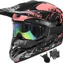 SanQing Youth Adult Dirt Bike,Motocross Helmets DOT Approved (SH-Pink, M)