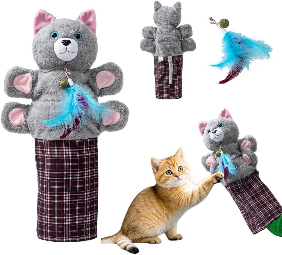 Cat Wrestling Glove with Bell & Catnip - Cats Puppet Wrestler with Tough Padding for Safe Play, Interactive Puppet Toy for Indoor Play, Exercise & Boredom Relief, Family Bonding & Feline Training