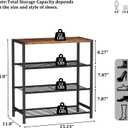 HOMEFORT 4-Tier Shoe Rack Organizer, Shoe Tower for Closet, Shoe Storage Shelf with MDF Top Board, Each Tier Fits 3 Pairs of Shoes, Entryway Shoes Organizer with Sturdy Metal Shelves, Rustic Brown