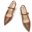 C.Paravano Women's Slingback Flats & Heels - Pointed Toe, Ankle Strap, Comfortable Leather Dress Shoes, 42, 11.5