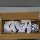 vancasso Selene 4 oz Mini Ceramic Ramekins Set of 6, Oven-Safe Baking Cups for Crme Brle, Souffls, Desserts, Handcrafted Blue and White Patterns