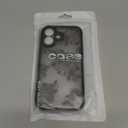 Compatible with iPhone 16 Case, [Cute Floral Flower Design] Black Soft TPU Bumper Hard PC Back Slim Shockproof Protective Aesthetic Translucent Matte Case Cover for iPhone 16, 6.1inch (Flower)